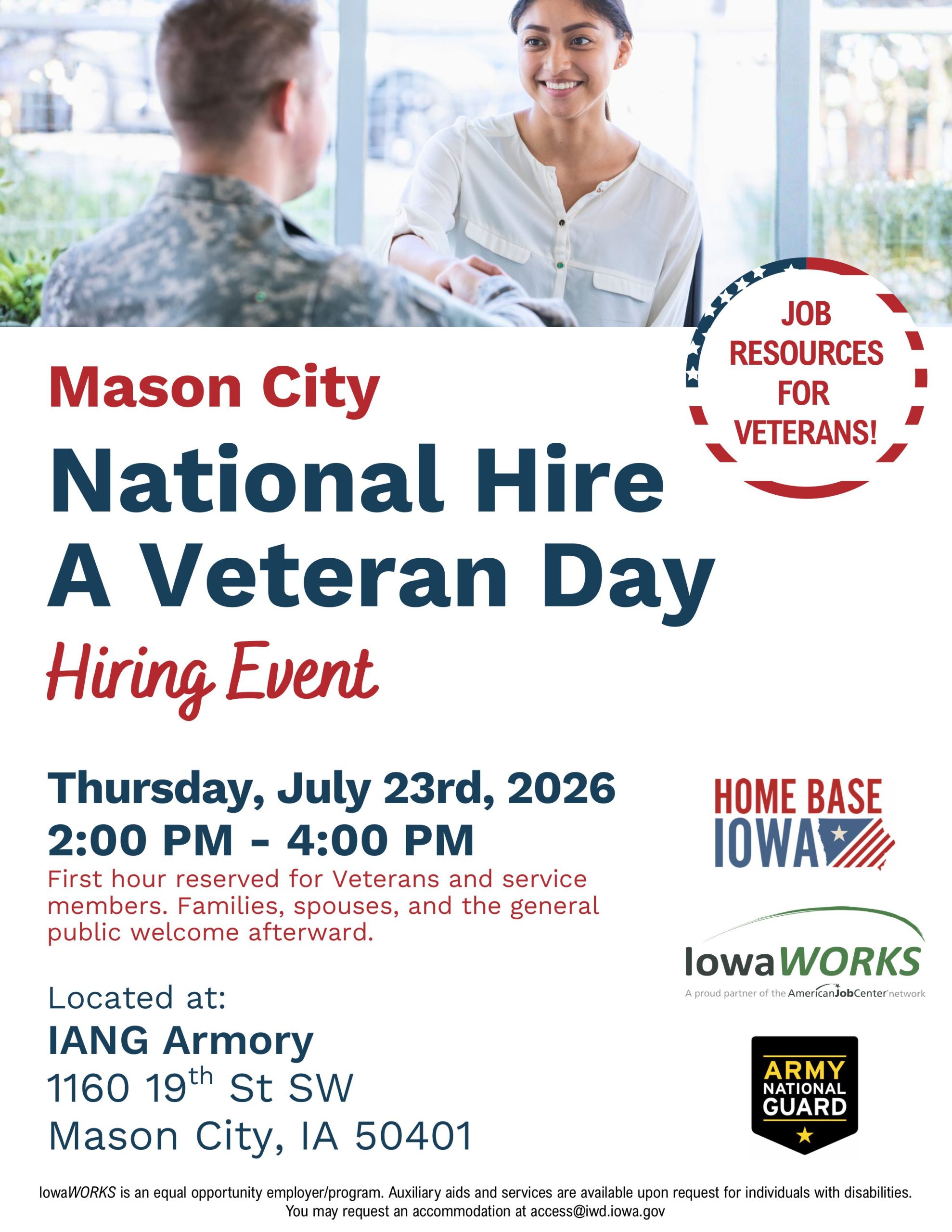 National Hire A Veteran Day Hiring Event: Mason City